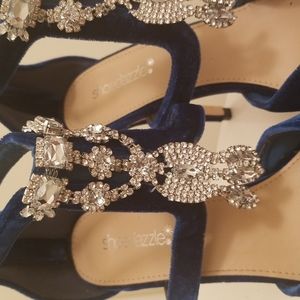 ShoeDazzle Blue Crystal Heels